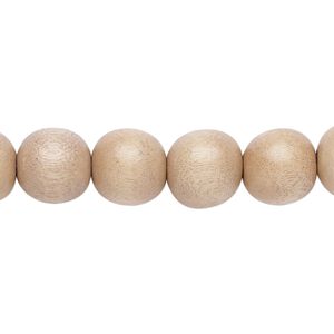 Bead, Taiwanese cheesewood (dyed / waxed), light mauve, 9-10mm round. Sold per pkg of (2) 15-1/2" to 16" strands.