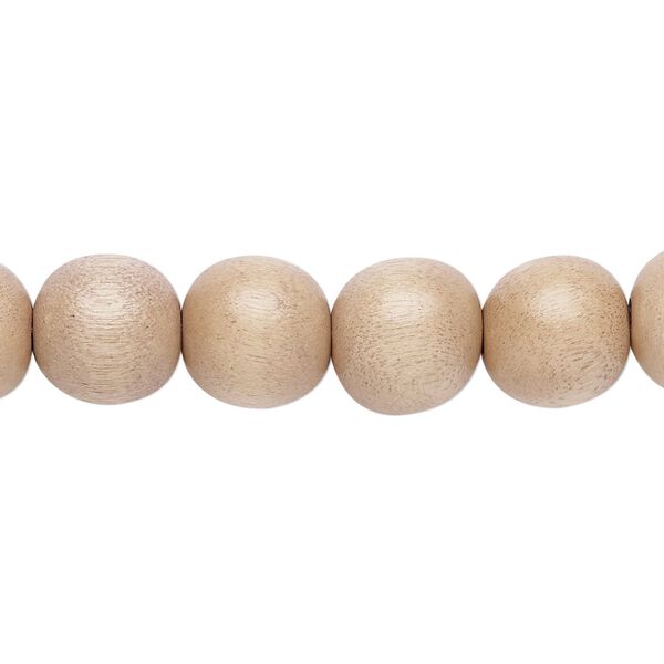 Bead, Taiwanese cheesewood (dyed / waxed), light mauve, 9-10mm round. Sold per pkg of (2) 15-1/2" to 16" strands. image number 0