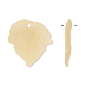 Drop, acrylic, frosted orange, 24x23mm leaf. Sold per pkg of 100.