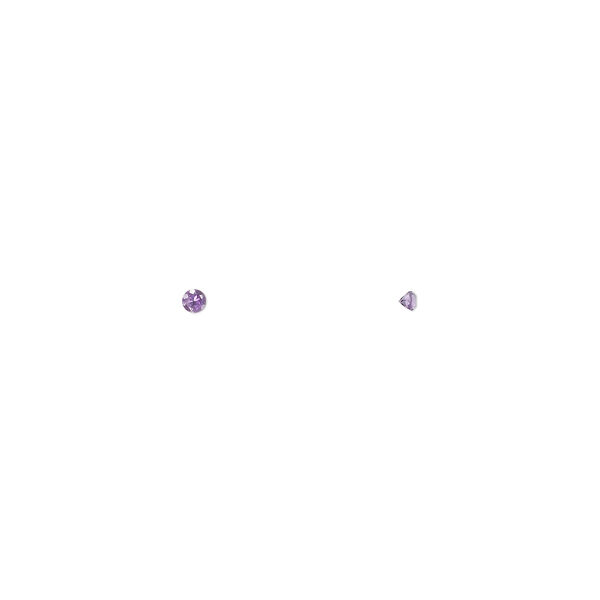 Gem, amethyst (natural), light to medium, 1.5mm faceted round, A grade, Mohs hardness 7. Sold per pkg of 4. image number 0