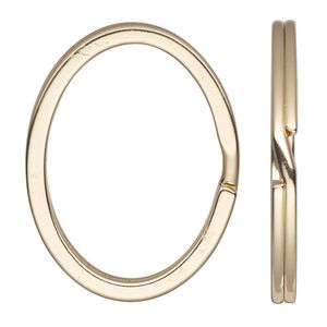 Split ring, gold-finished steel, 37x28mm flat oval. Sold per pkg of 10.