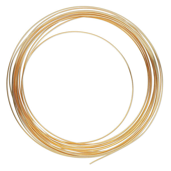 Wire, ParaWire™, gold-finished copper, half-round, 18 gauge. Sold per 4-yard section. image number 0
