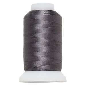 Thread, Purely Silk™, dark grey, size OO. Sold per 695-yard spool.
