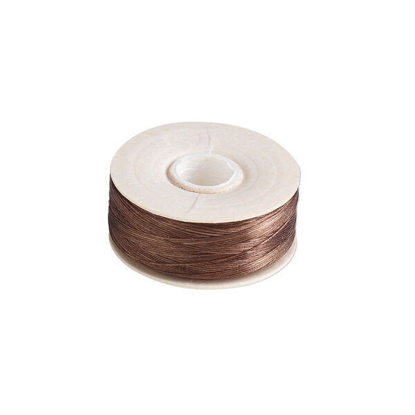 Thread, Nymo®, nylon, brown, size OO. Sold per 110-yard bobbin. image number 0