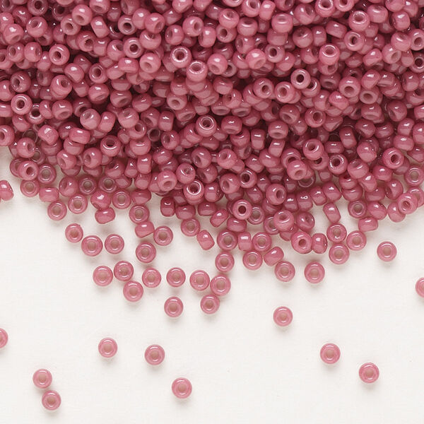 Seed bead, Miyuki, glass, pkg/25g, #11 rocaille, Duracoat® opaque outside dyed pansy, (RR-4468). image number 0