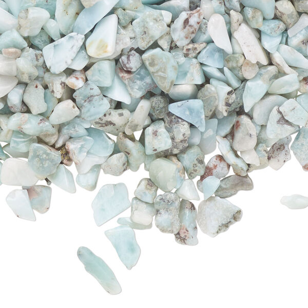 Inlay chip, larimar (natural), mini undrilled chip, Mohs hardness 4-1/2 to 5. Sold per 1-ounce pkg. image number 0