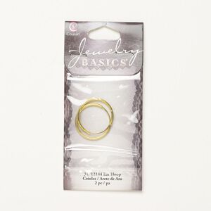 Earrings 1pkg2, 21mm hoop / endless loop, gold-finished steel 1 pair