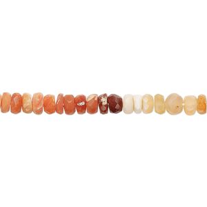 Fire opal 1pkg1, hand-cut faceted rondelle bead natural 13 inch 4x2mm-5x3mm
