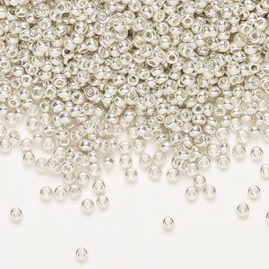Seed bead, Preciosa Ornela, Czech glass, pkg/500g, opaque metallic, #10 rocaille.