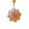 Peach moonstone / garnet 1pkg1, top-drilled hand-cut 1sided carved flower bead natural, 22mm image number 1