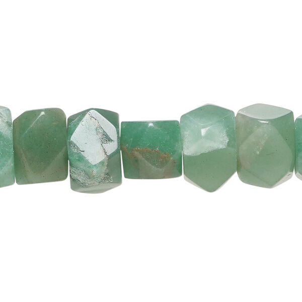 Green aventurine 1pkg1, faceted uneven rondelle bead natural, 15 inch 10x7mm-12x8mm image number 0