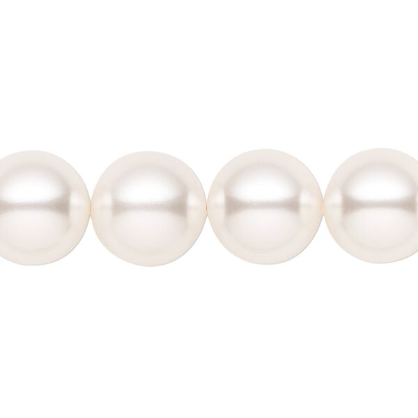 Pearl 10pk white, Crystal Passions® 12mm round 5810 image number 0