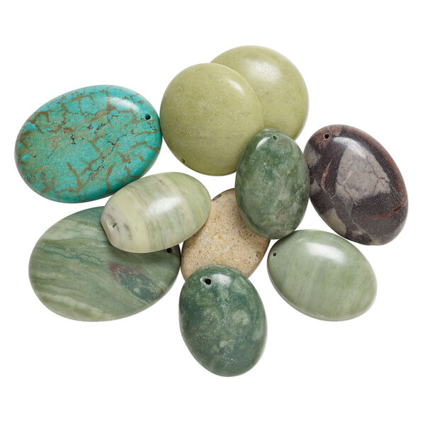 Multi-gemstone / glass 1pkg10, top-drilled mixed shape drop mix 28x13mm-39mm image number 1