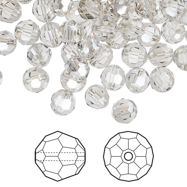 Bead 144pk crystal silver shade, Crystal Passions® 6mm round 5000 image number 0