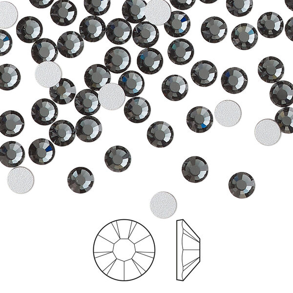 Flat back 1440pk light graphite foil back, Preciosa VIVA 12® Czech crystal rhinestone 3.8-4mm chaton rose round SS16 image number 0
