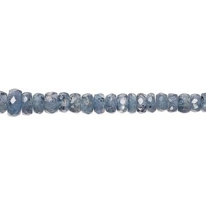 Indigo kyanite 1pkg1, hand-cut faceted rondelle bead natural 15.5-16 inch graduated 3x2mm-5x3mm