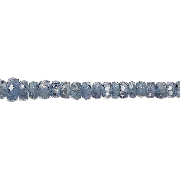 Indigo kyanite 1pkg1, hand-cut faceted rondelle bead natural 15.5-16 inch graduated 3x2mm-5x3mm image number 0