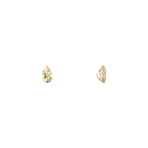 Gem, citrine (heated), 5x3mm faceted pear, A grade, Mohs hardness 7. Sold per pkg of 4. image number 0
