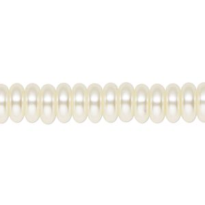Pearl 1pk cream, Celestial Crystal® 8x3mm rondelle 15.5-16 inch