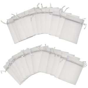 Pouch, chiffon, silver and grey, 3-1/2x3 inches. Sold per pkg of 24.