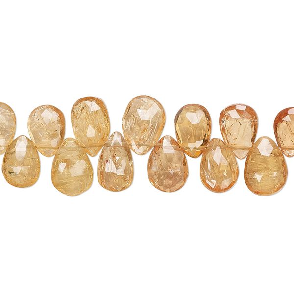 Imperial topaz 1pkg1, hand-cut top-drilled faceted teardrop bead 8 inch graduated 8x5-10x6mm image number 0