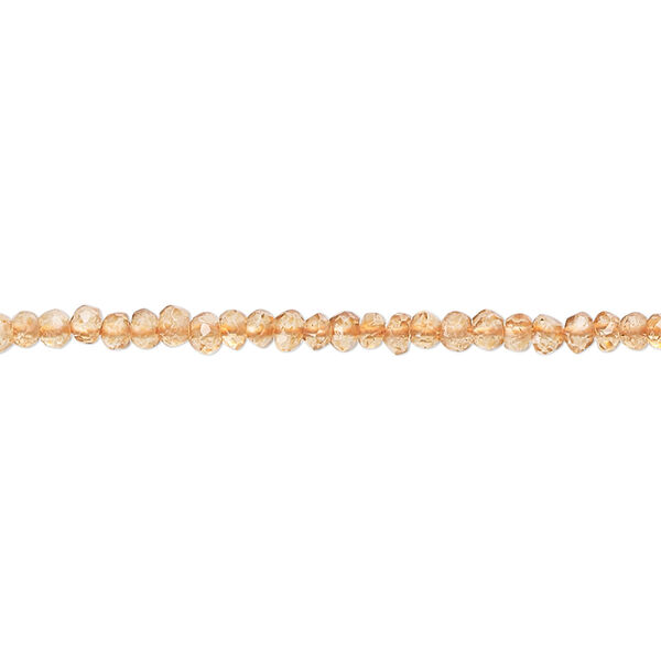 Quartz crystal 1pkg1, hand-cut faceted rondelle bead C+ grade, 13 inch 3x2mm-4x3mm image number 0