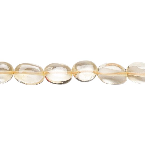 Citrine 1pkg1, hand-cut flat oval bead 15.5-16 inch 7x5mm-12x8mm image number 0