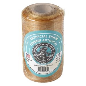 Cord, Gudebrod, imitation sinew, natural, 3mm 5-ply, 70-pound test. Sold per 900-foot spool.