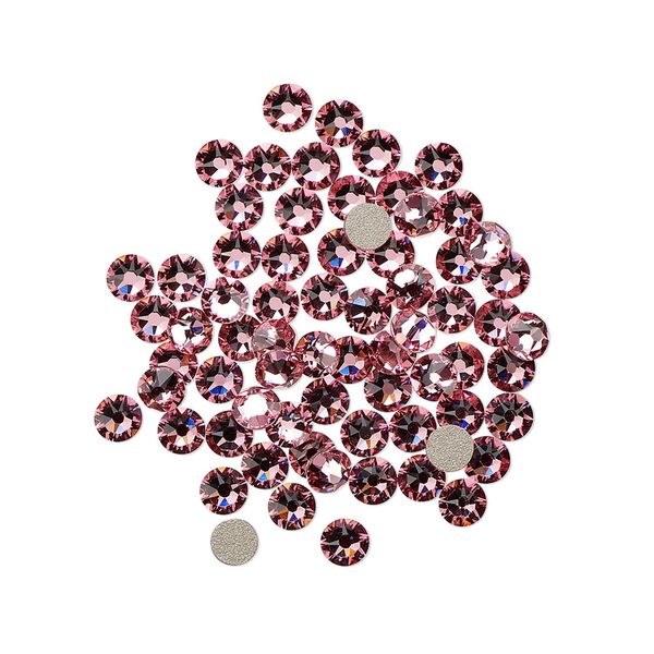 Flat back 1440pk light rose foil back, Swarovski® 3-3.2mm rose round SS12 2088 image number 0