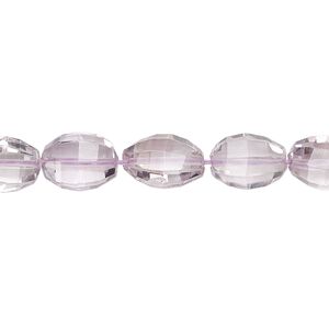 Lavender amethyst 1pkg1, hand-cut faceted oval / faceted puffed oval bead natural 8 inch 10x7mm-12x8mm