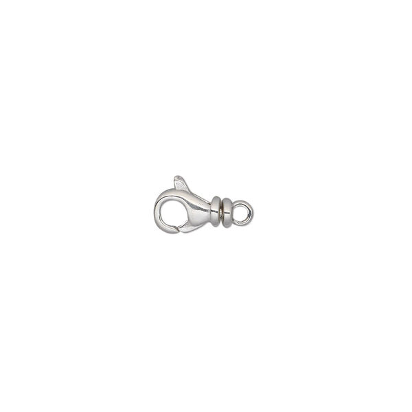 Clasp, lobster claw, sterling silver, 9x4.5mm with swivel. Sold individually. image number 0