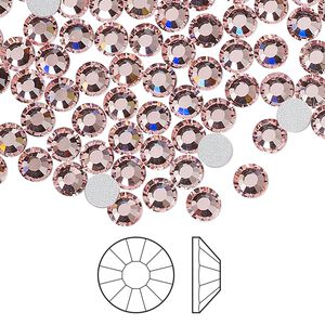 Flat back 144pk light rose foil back, Preciosa Viva 12® Czech crystal rhinestone 4.6-4.8mm chaton rose round SS20