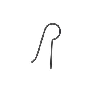 Ear wire fishhook 1pkg50 niobium, 22mm / 14mm shank, 20 gauge anodized black 25 pair