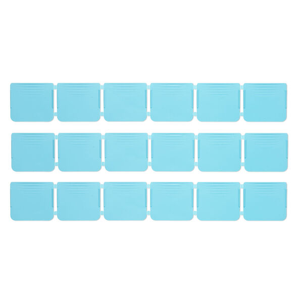 Organizer, ArtBin&reg; tarnish inhibitor 1pkg1, polypropylene, clear and blue, 15-1/2 x 15 x 3-1/2 inches, organizer box with 18 moveable dividers, removable tray and bead board. image number 3