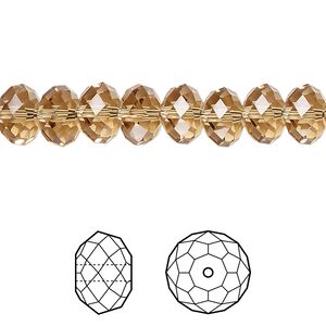 Bead 288pk light Colorado topaz, Swarovski® 8x6mm rondelle 5040