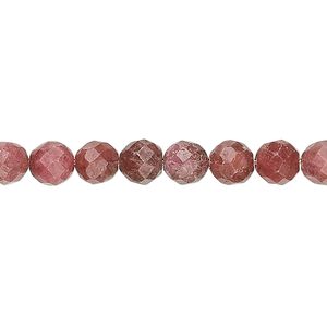 Rhodonite 1pkg1, faceted round bead natural 15.5-16 inch 6mm