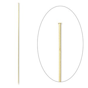 Stick pin, gold-finished brass, 5 inches, 18 gauge. Sold per pkg of 100.