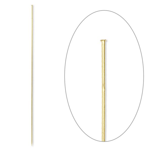 Stick pin, gold-finished brass, 5 inches, 18 gauge. Sold per pkg of 100. image number 0