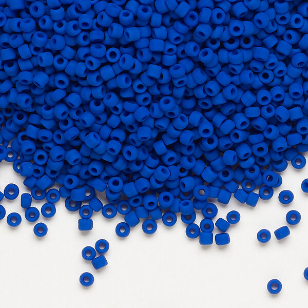 Seed bead, Dyna-Mites™, glass, pkg/1/2kg, #11 round, opaque matte dark blue, (738MA 11/0 RR). image number 0