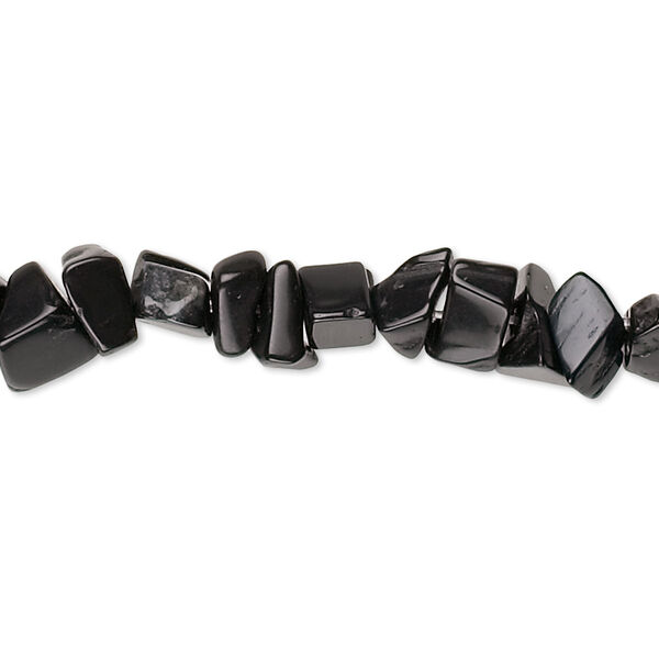 Bead 1pk black onyx, dyed, medium chip 32 inch image number 0