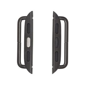 Watch component, black-finished brass, 32x8.5mm with 22mm bar. Sold per pkg of 2.