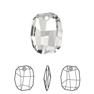 Drop 1pk crystal, Crystal Passions® 19x14mm pendant graphic 6685