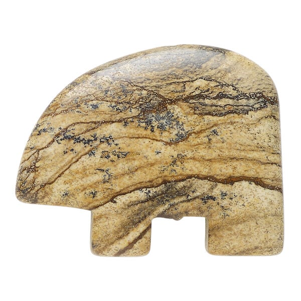 Picture jasper 1pkg1, half-drilled Zuni-style bear focal natural, 39x26mm-42x32mm image number 2