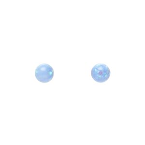 Bead, "opal" (silica and epoxy) (man-made), light blue, 6mm half-drilled round. Sold per pkg of 2.