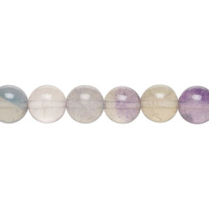 Multi-fluorite 1pkg1, round bead natural, 15 inch 8mm