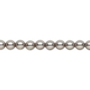 Pearl 50pk dark grey, Preciosa Czech crystal 5mm round