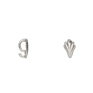 Pendant bail, antiqued sterling silver, 9x5.5mm with hidden loop. Sold per pkg of 4.