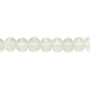 Green quartz 1pkg1, hand-cut micro-faceted rondelle bead 14 inch 7x4mm-8x6mm