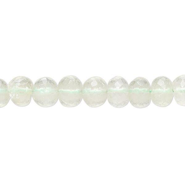 Green quartz 1pkg1, hand-cut micro-faceted rondelle bead 14 inch 7x4mm-8x6mm image number 0