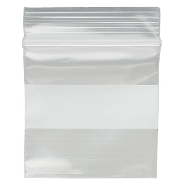 Bag, Tite-Lip™, plastic, clear and white, 1-1/2 inch top zip with block. Sold per pkg of 100. image number 1